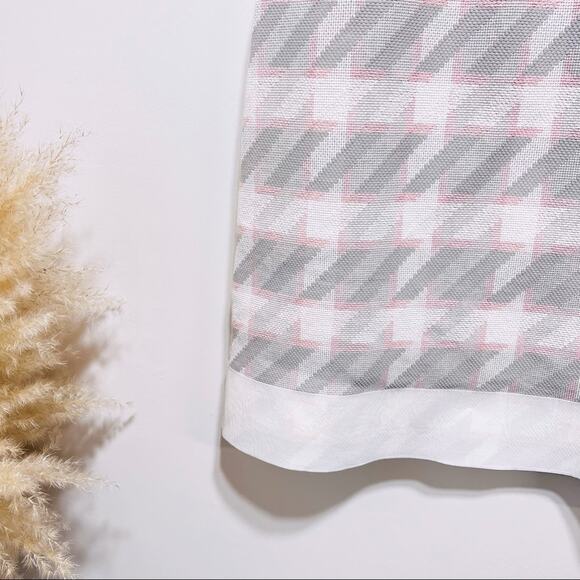 Hugo Boss Diemoni Sleeveless A-line Dress Houndstooth Tweed Pink/Grey Size 8 - Picture 8 of 11